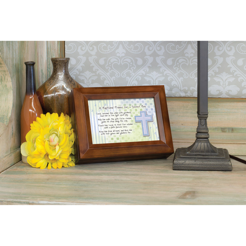 Baptismal Prayer for a Sweet Boy Wood Finish Jewelry Music Box - Plays Tune You are My Sunshine