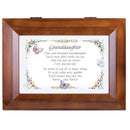 Dear and Beautiful Granddaughter Dark Wood Finish Jewelry Music Box - Plays Tune You Are My Sunshine