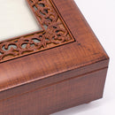 Love You More Ornate Woodgrain Inlay Jewelry Music Box Plays All You Need is Love