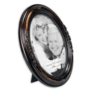Add Your Own Personal Photo Burlwood Finish Floral 5 x 7 Oval Table and Wall Photo Frame