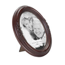 Add Your Own Personal Photo Mahogany Finish Floral 5 x 7 Oval Table and Wall Photo Frame