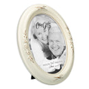 Add Your Own Personal Photo Distressed Ivory Floral 5 x 7 Oval Table and Wall Photo Frame