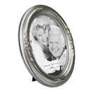 Add Your Own Personal Photo Brushed Silver Floral 5 x 7 Oval Table and Wall Photo Frame