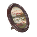 Relax, Youre On Lake Time Mahogany Finish Floral 5 x 7 Oval Table and Wall Photo Frame
