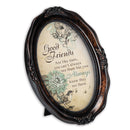 Good Friends Are Like Stars Burlwood Finish Wavy 5 x 7 Oval Table and Wall Photo Frame