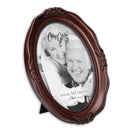 Add Your Own Personal Photo Mahogany Finish Wavy 5 x 7 Oval Table and Wall Photo Frame