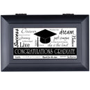 Top down view of Congratulations Graduate Matte Black Petite Jewelry and Music Box