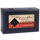 Home décor keepsake and trinket box made with hidden musical mechanism inside