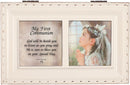 Home décor keepsake and trinket box made with hidden musical mechanism inside