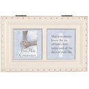 Home décor keepsake and trinket box made with hidden musical mechanism inside