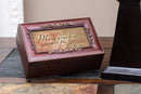 Home décor keepsake and trinket box made with hidden musical mechanism inside