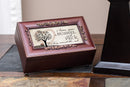 Home décor keepsake and trinket box made with hidden musical mechanism inside