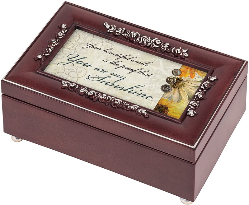 Top down view of Beautiful Smile Proof Petite Rosewood Jewelry and Music Box