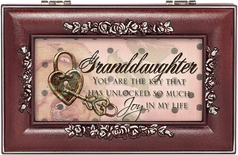 Granddaughter Unlocked Joy Rosewood Jewelry Music Box Plays You Are My Sunshine