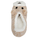 Brown Puppy Dog Womens Animal Cozy Indoor Plush Lined Non Slip Fuzzy Soft Slipper