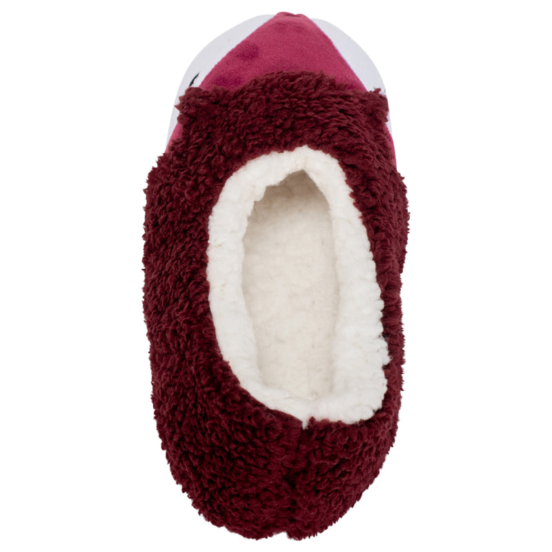 Burgundy Fox Womens Animal Cozy Indoor Plush Lined Non Slip Fuzzy Soft Slipper