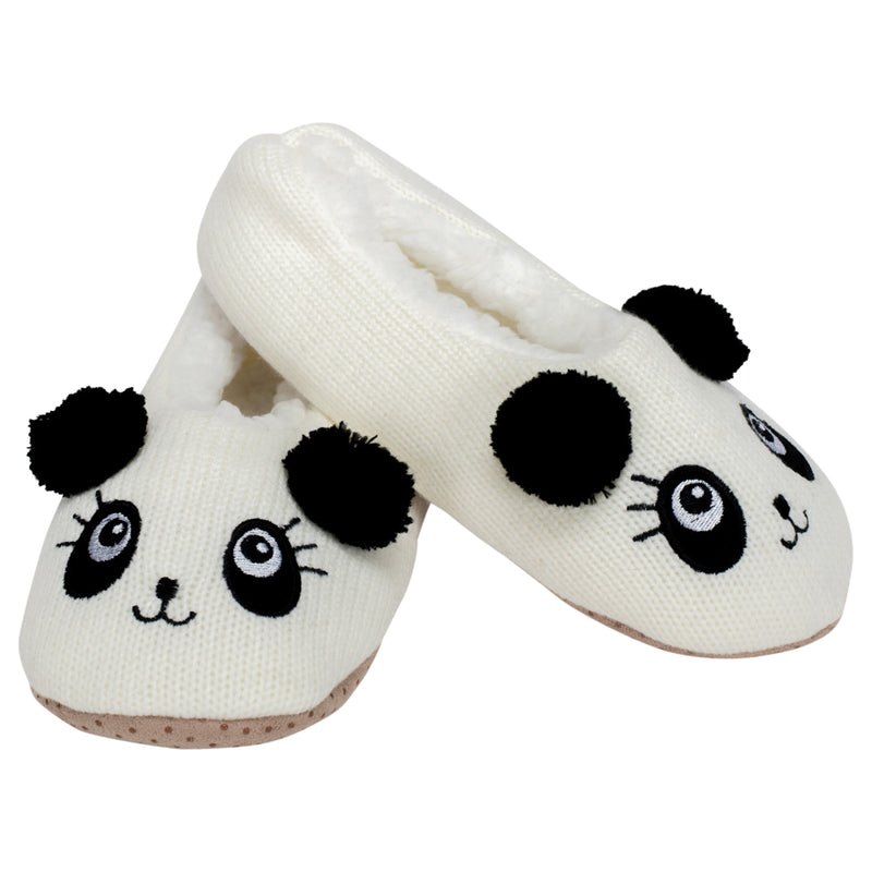 Front view of Panda Bear Womens Animal Cozy Indoor Plush Lined Non Slip Fuzzy Soft Slipper