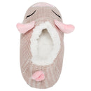 Pink Pig Womens Animal Cozy Indoor Plush Lined Non Slip Fuzzy Soft Slipper