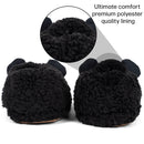 Panda Black Womens Animal Cozy Plush Lined Non Slip Fuzzy Slipper - Small