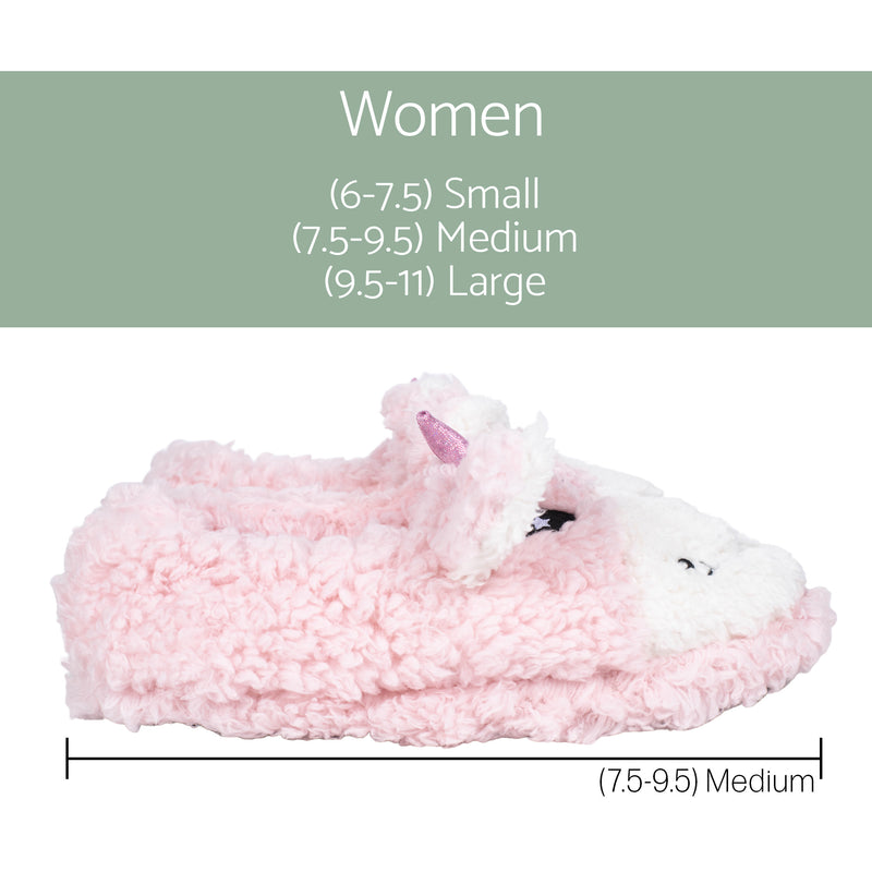 Unicorn Pink Womens Animal Cozy Plush Lined Non Slip Fuzzy Slipper - Medium