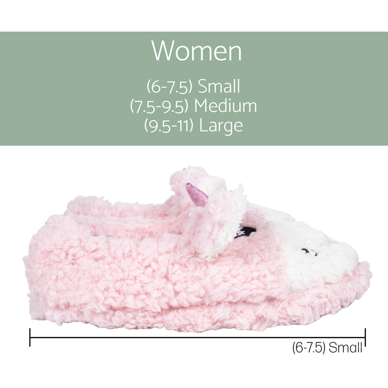 Unicorn Pink Womens Animal Cozy Plush Lined Non Slip Fuzzy Slipper - Small