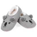 Front view of Koala Grey Women's Animal Cozy Plush Lined Non Slip Fuzzy Slipper