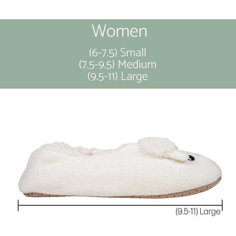 Sheep Ivory Womens Animal Cozy Plush Lined Non Slip Fuzzy Slipper - Large