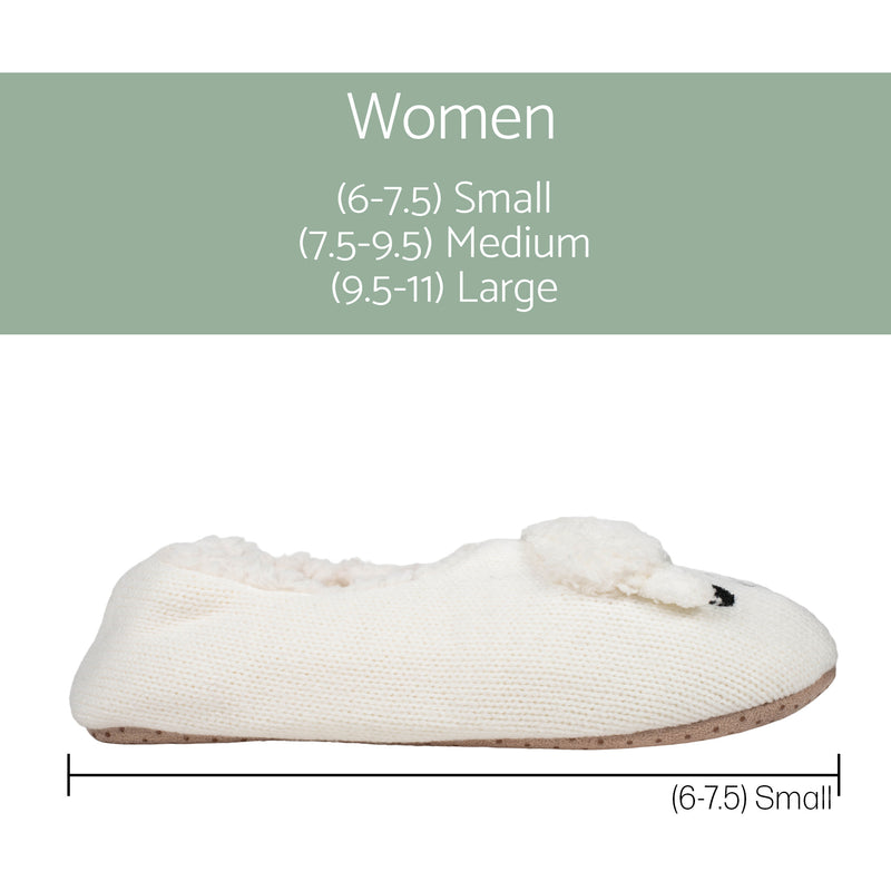 Sheep Ivory Womens Animal Cozy Plush Lined Non Slip Fuzzy Slipper - Small