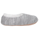 Simple Knit Womens Plush Lined Cozy Non Slip Indoor Soft Slipper - Grey