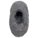 Grey Solid Tone Mens Plush Lined Cozy Non Slip Indoor Soft Slippers