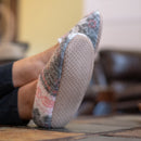 Pink Grey Nordic Snow Womens Plush Lined Cozy Non Slip Indoor Soft Slippers