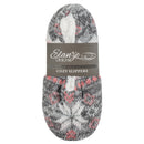 Pink Grey Nordic Snow Womens Plush Lined Cozy Non Slip Indoor Soft Slippers