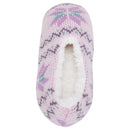 Lilac Purple Nordic Snow Womens Plush Lined Cozy Non Slip Indoor Soft Slippers