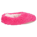 Hot Pink Two Tone Womens Plush Lined Cozy Non Slip Indoor Soft Slippers