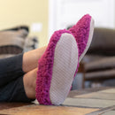 Deep Purple Two Tone Womens Plush Lined Cozy Non Slip Indoor Soft Slippers