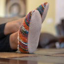 Orange Yarn Craft Blend Womens Plush Lined Cozy Non Slip Indoor Soft Slippers