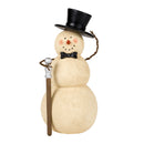 Snowman With Cane Winter White 8 inch Resin Stone Christmas Holiday Figurine
