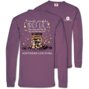 Southern Couture Friends Like Fireflies Berry Purple Cotton Fabric Long Sleeve T-Shirt