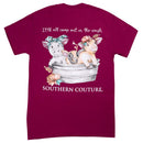 Come Out in Wash Pigs Berry Purple Cotton Fabric Classic T-Shirt
