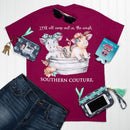 Come Out in Wash Pigs Berry Purple Cotton Fabric Classic T-Shirt