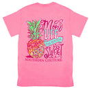 Mom Life is Sweet Pineapple Safety Pink Cotton Fabric Classic T-Shirt