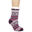 Purple Nordic Snow Womens Cozy Sherpa Fleece Plush Non Skid Indoor Slipper Socks
