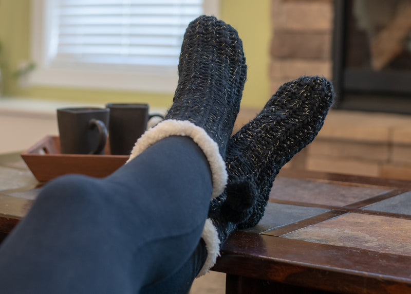 Footwear slipper sock for indoor style and comfort