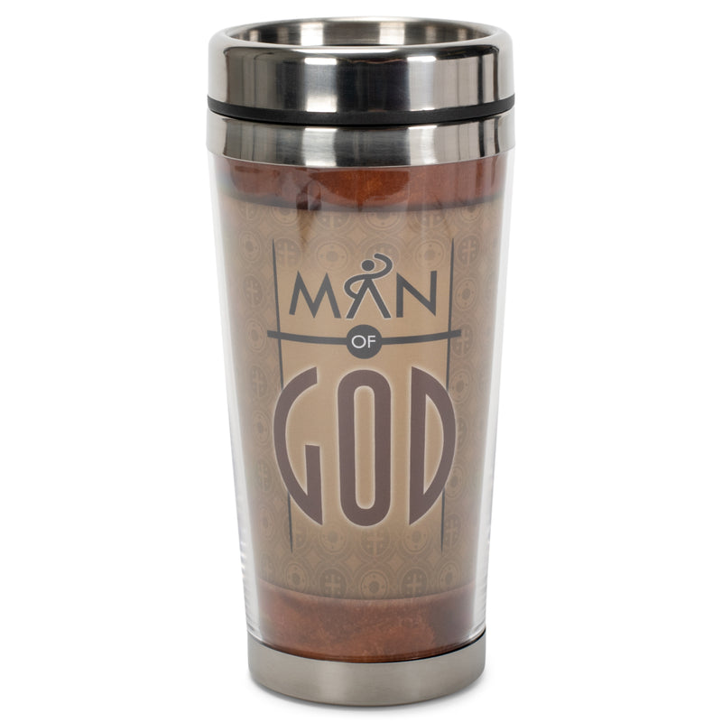 Man Of God Arms with Strength Psalm 18:32 16 Oz. Stainless Steel Insulated Travel Mug with Lid