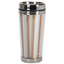 Retirement Blessings Brown Stripes 16 ounce Stainless Steel Insulated Travel Mug with Lid