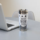 Dicksons Best Mom Ever Black White Polka Dot 16 Ounce Stainless Steel Travel Tumbler Mug