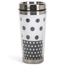 Dicksons Best Mom Ever Black White Polka Dot 16 Ounce Stainless Steel Travel Tumbler Mug