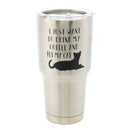 Drink Coffee Pet Cat 30 Oz. Stainless Steel Travel Tumbler with Clear Lid