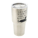 Drink Coffee Pet Cat 30 Oz. Stainless Steel Travel Tumbler with Clear Lid