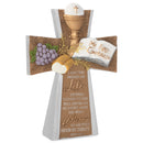 Dicksons My First Communion Cross Gold Tone 4 x 5.5 Resin Stone Tabletop Figurine